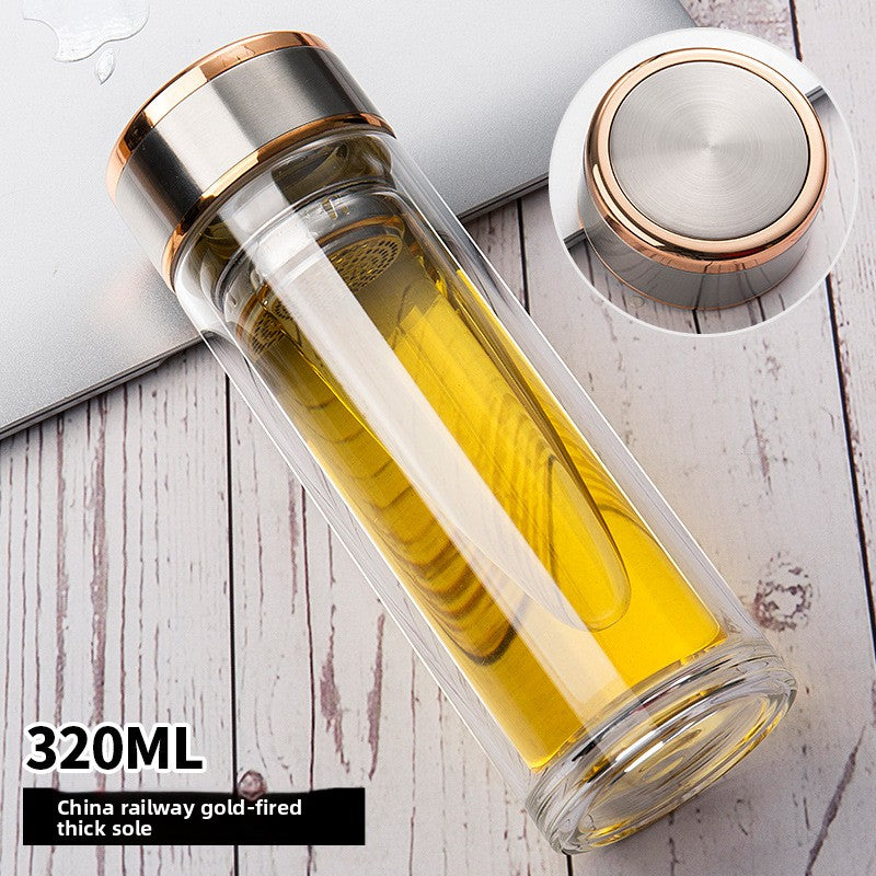 Double-layer glass cup