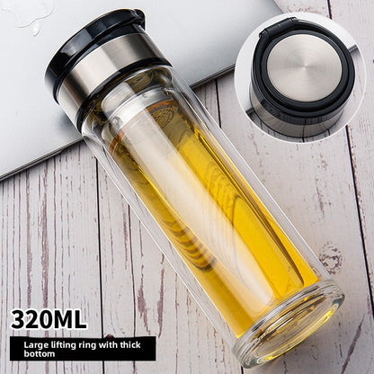 Double-layer glass cup