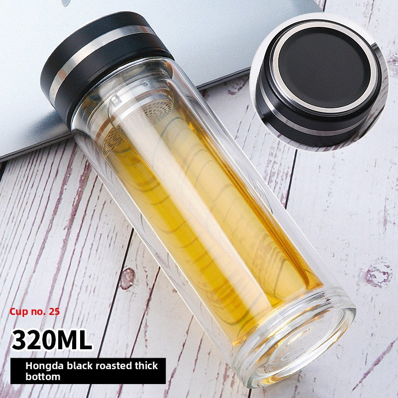 Double-layer glass cup
