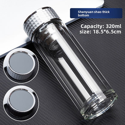 Double-layer glass cup
