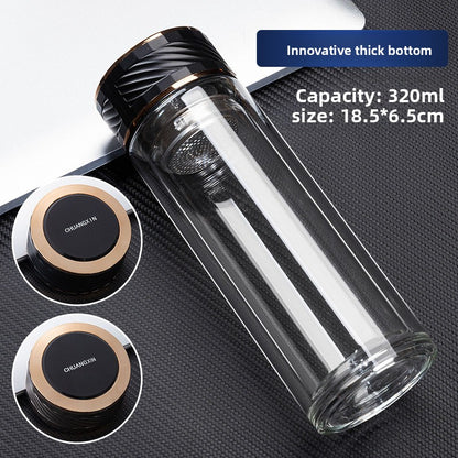 Double-layer glass cup