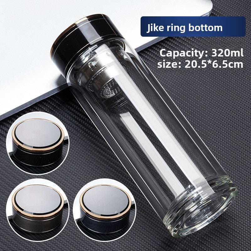 Double-layer glass cup