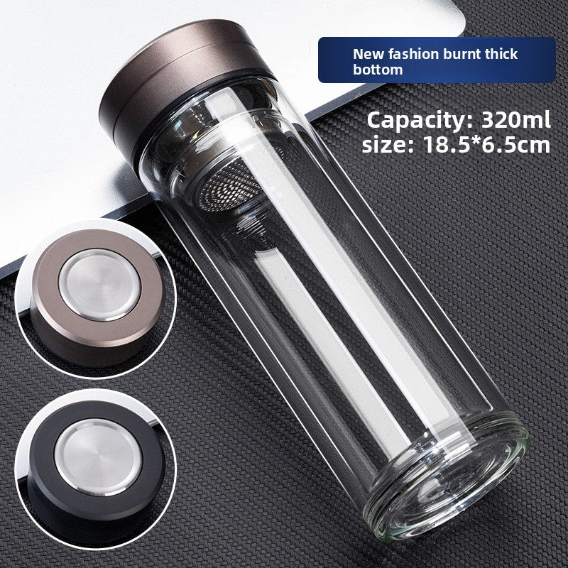 Double-layer glass cup
