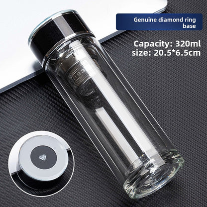 Double-layer glass cup