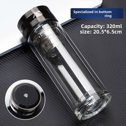 Double-layer glass cup