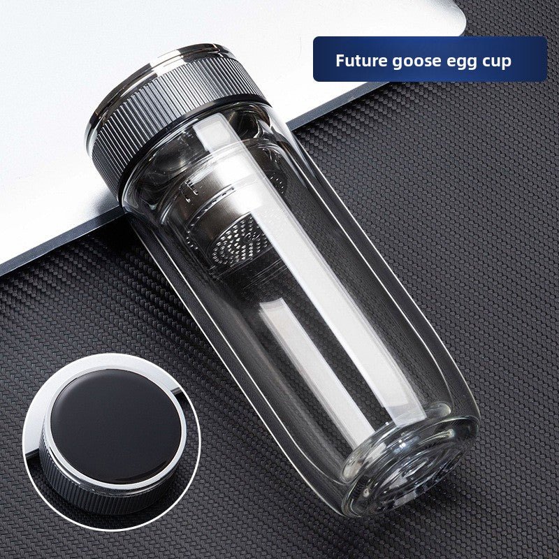 Double-layer glass cup