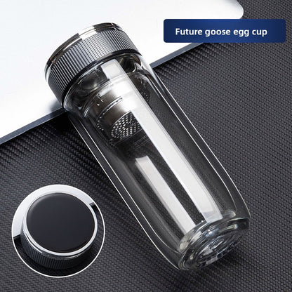 Double-layer glass cup