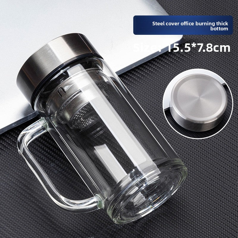 Double-layer glass cup