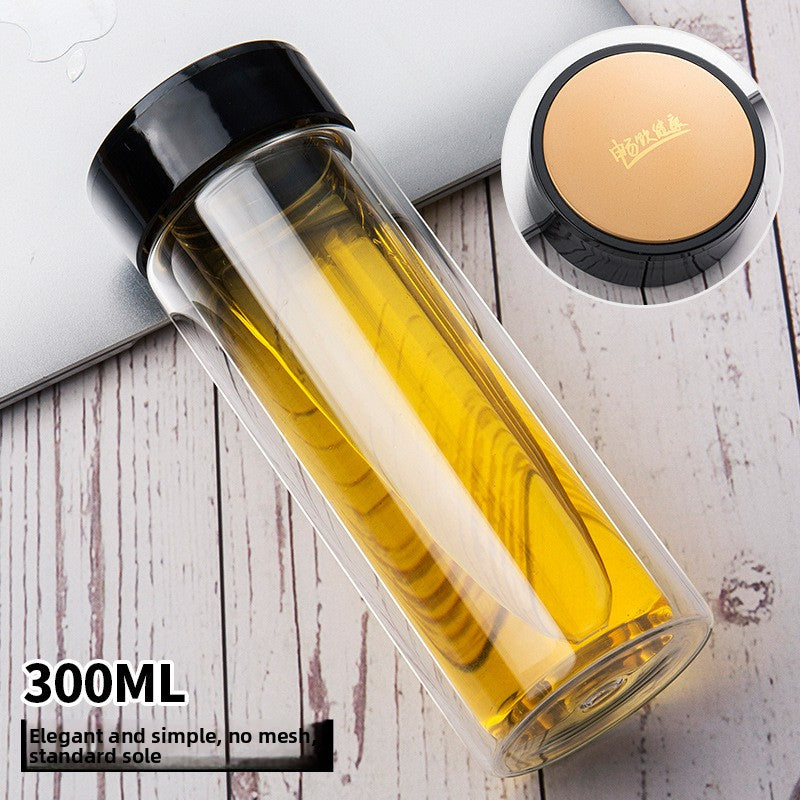 Double-layer glass cup