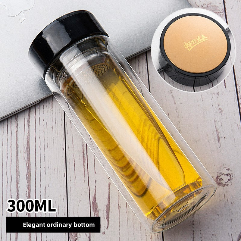 Double-layer glass cup