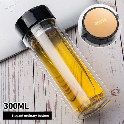 Double-layer glass cup