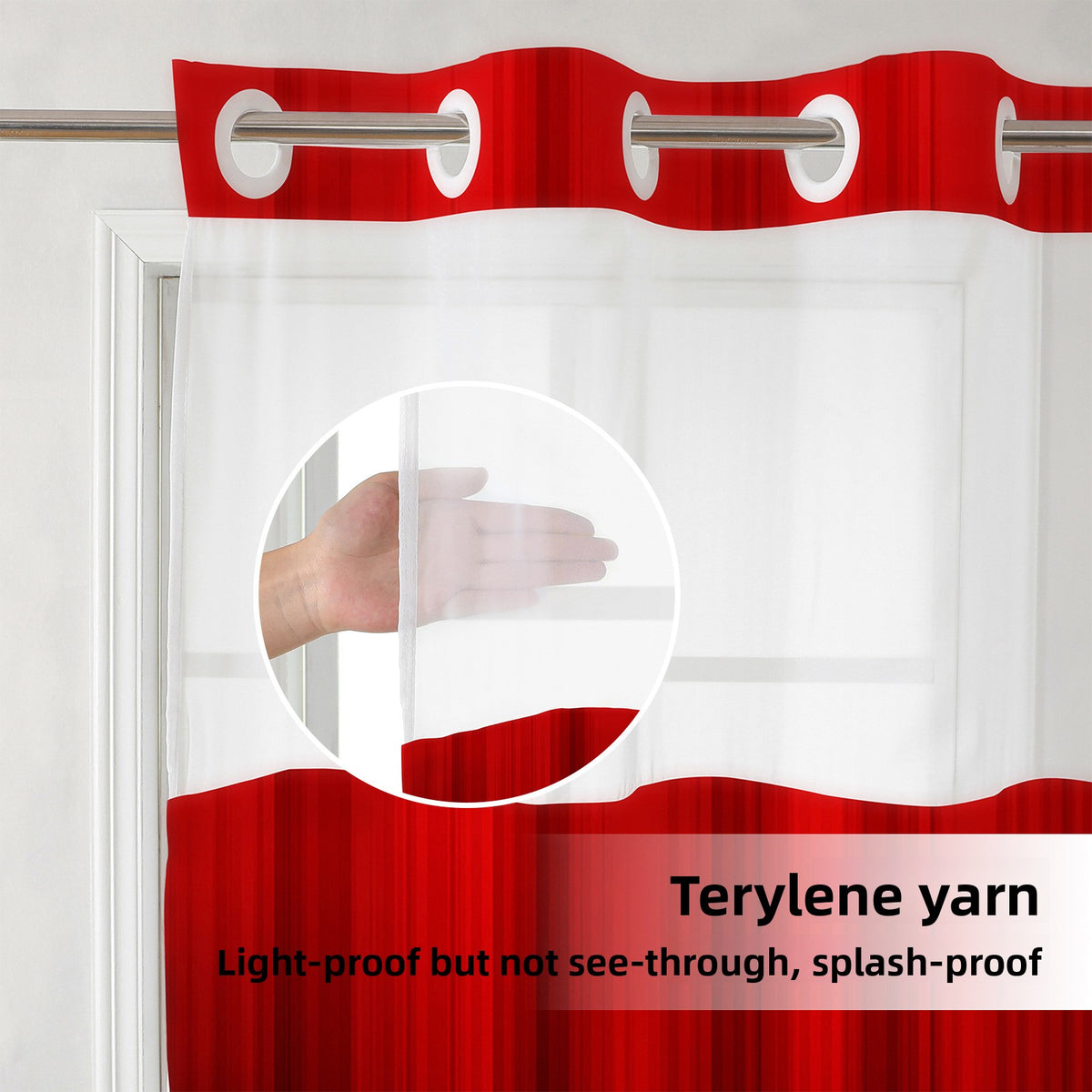Double Layer Gradient Digital Print Shower Curtain
