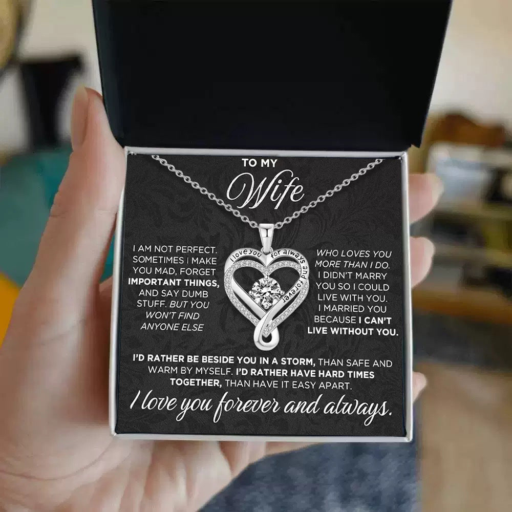 Double Layer Heart Zircon Necklace Pendant