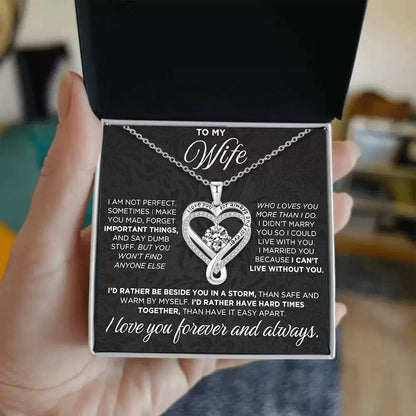 Double Layer Heart Zircon Necklace Pendant