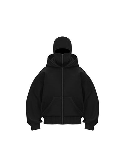 Double-layer hooded zipper hoodie