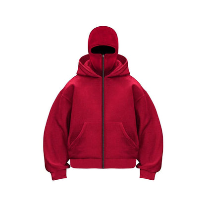 Double-layer hooded zipper hoodie