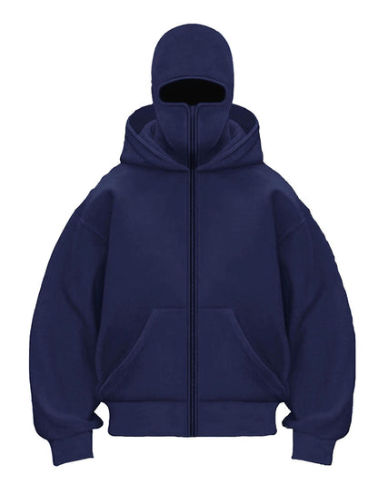 Double-layer hooded zipper hoodie