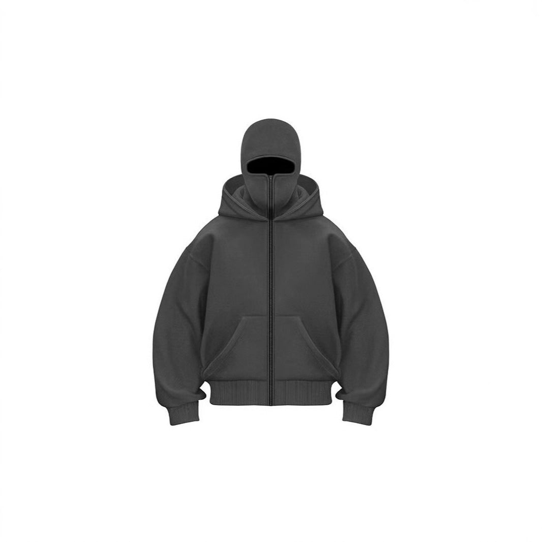 Double-layer hooded zipper hoodie