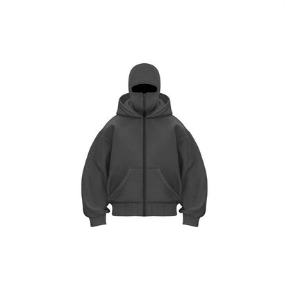 Double-layer hooded zipper hoodie