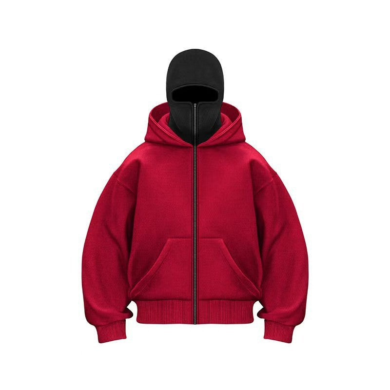 Double-layer hooded zipper hoodie