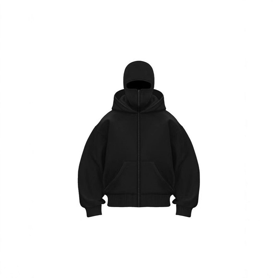 Double-layer hooded zipper hoodie