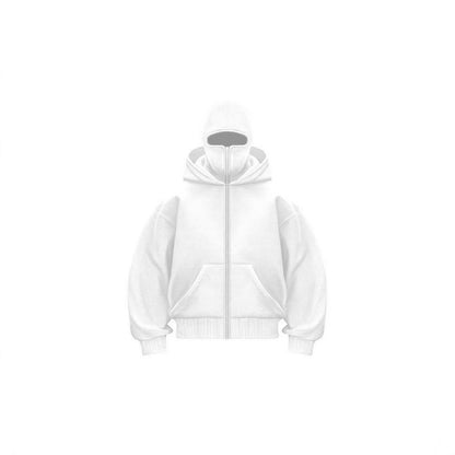 Double-layer hooded zipper hoodie