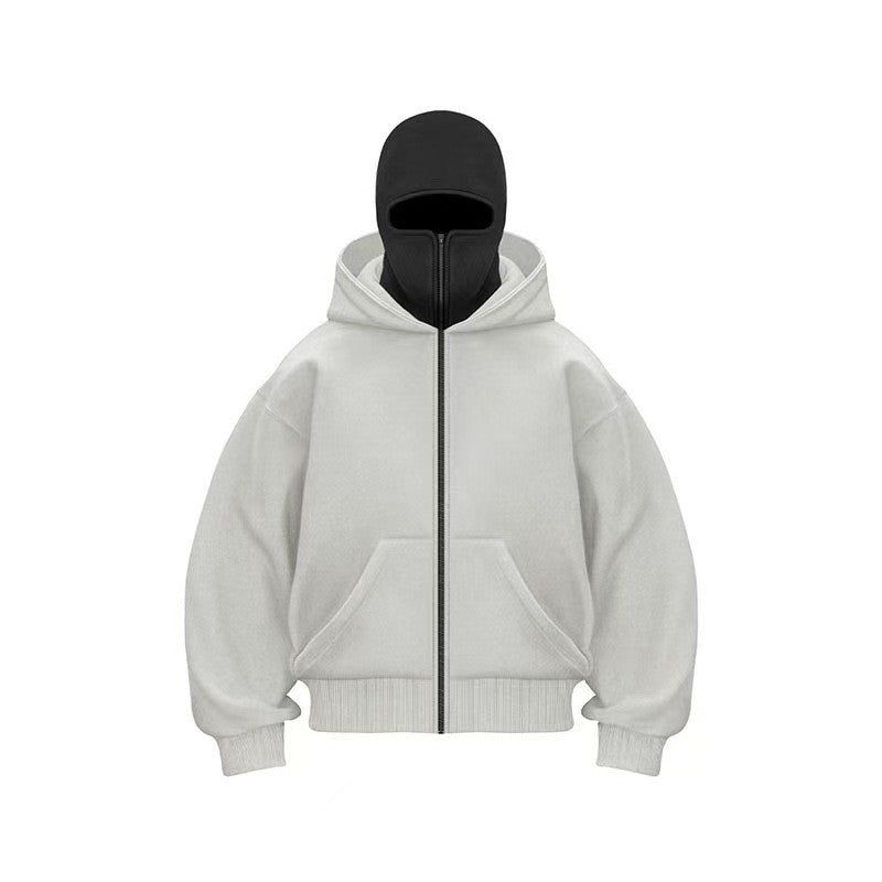 Double-layer hooded zipper hoodie