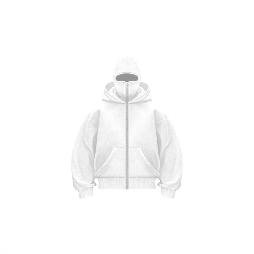 Double-layer hooded zipper pullover jacket