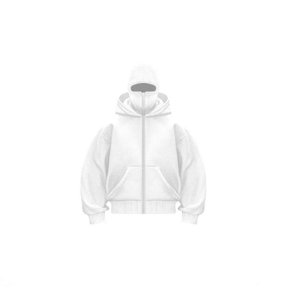 Double-layer hooded zipper pullover jacket