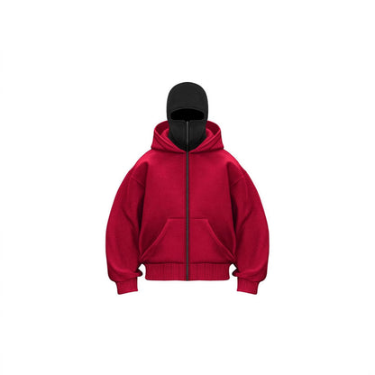 Double-layer hooded zipper pullover jacket