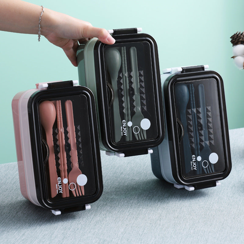 Double Layer Insulated Stainless Steel Lunch Box with Utensils