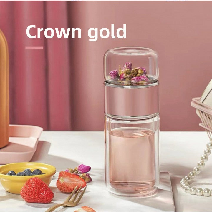 Double-Layer Insulated Tea Brewing Glass Cup