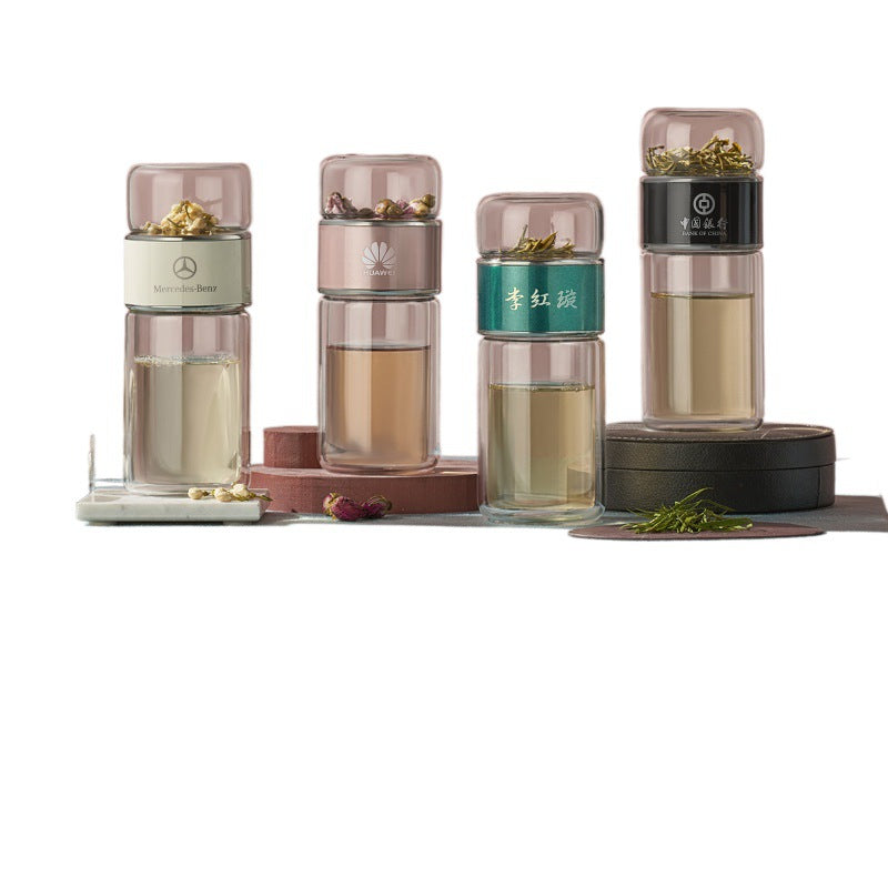 Double-Layer Insulated Tea Brewing Glass Cup