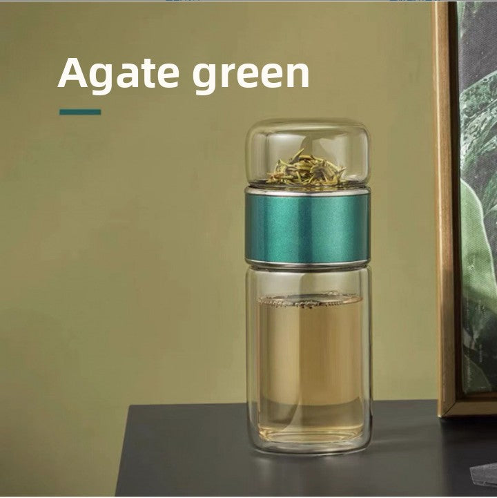 Double-Layer Insulated Tea Brewing Glass Cup