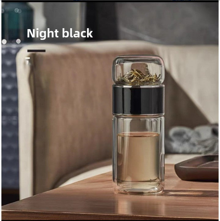 Double-Layer Insulated Tea Brewing Glass Cup