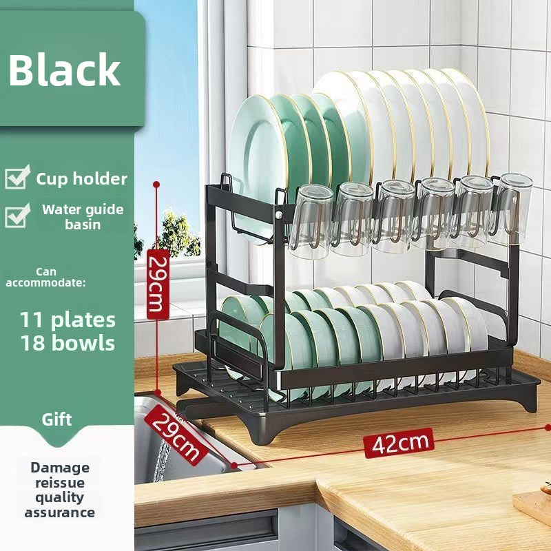 Double-Layer Kitchen Dish Rack