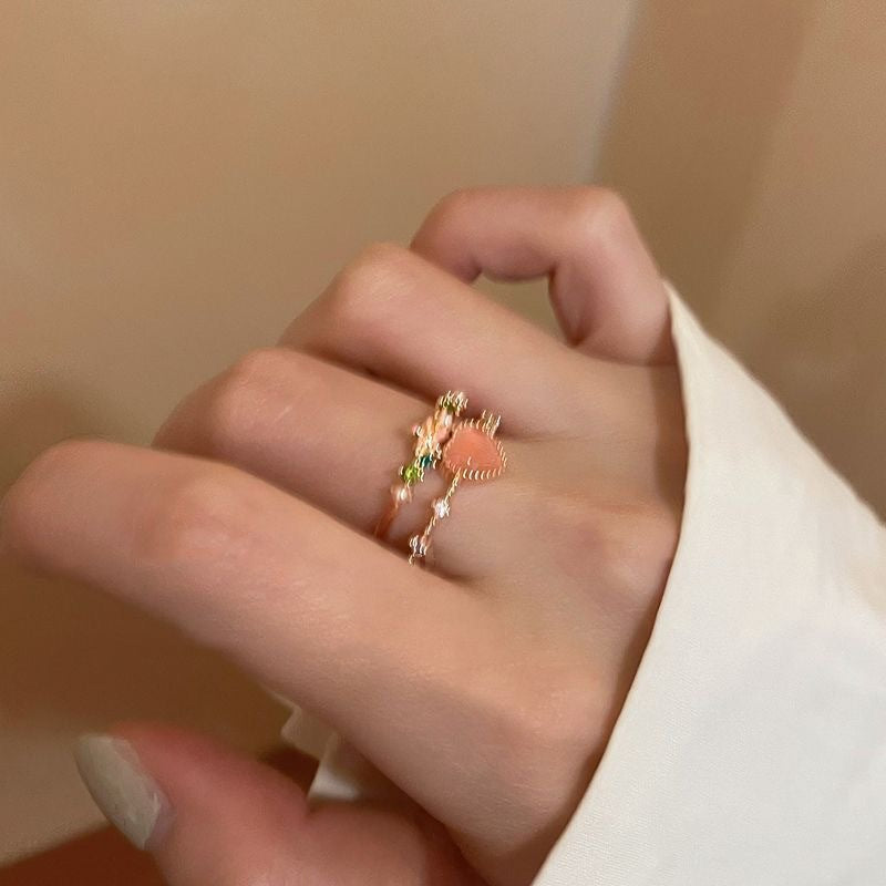 Double-layer love opening ring