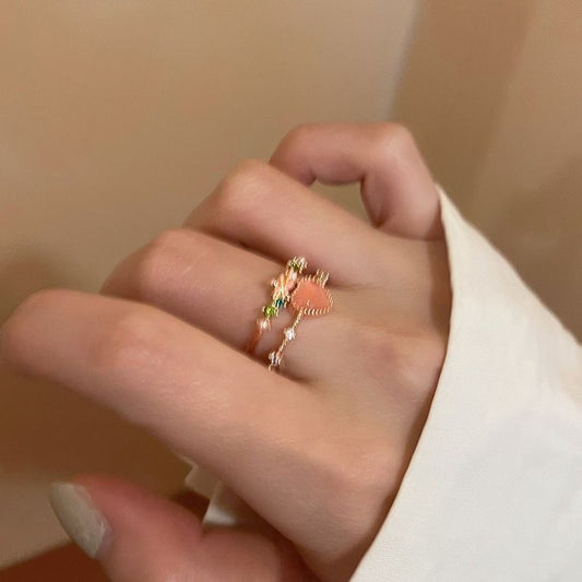 Double-layer love opening ring