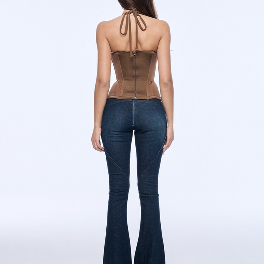 Double-Layer Mesh Fishbone Lace Bra