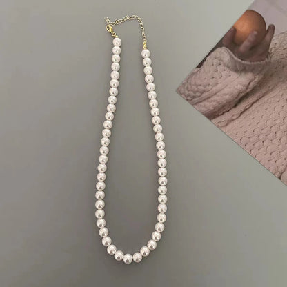 Double-Layer Pearl Necklace with Pendant