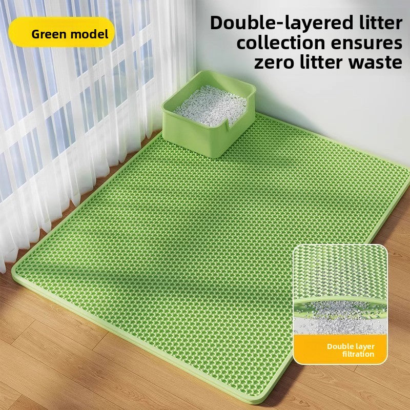 Double Layer Pet Litter Mat with Anti-Splash Design