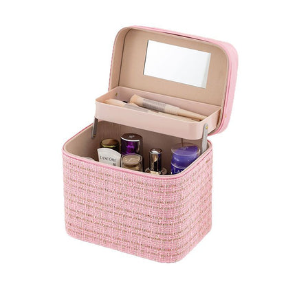Double-Layer Portable Cosmetic Storage Case