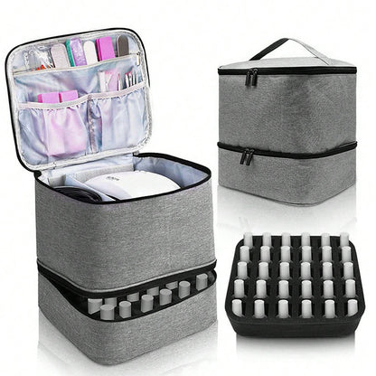 Double Layer Portable Cosmetic Toiletry Storage Bag