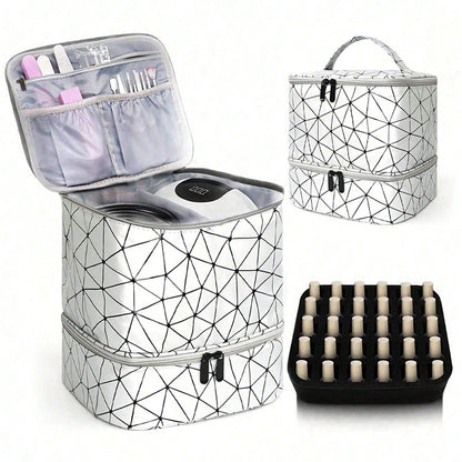 Double Layer Portable Cosmetic Toiletry Storage Bag