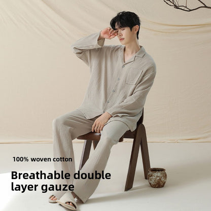 Double-Layer Pure Cotton Pajamas Set