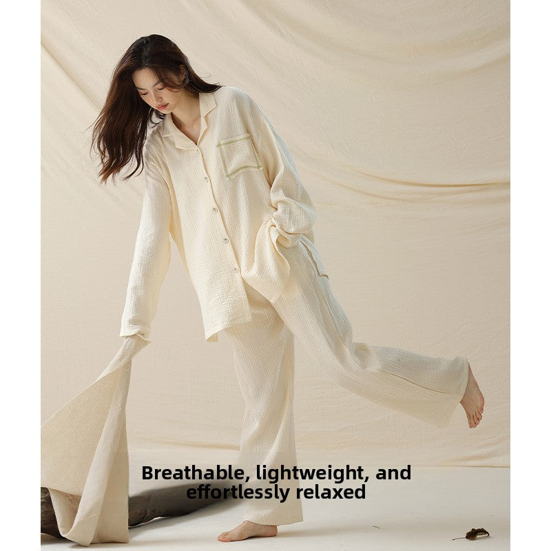 Double-Layer Pure Cotton Pajamas Set