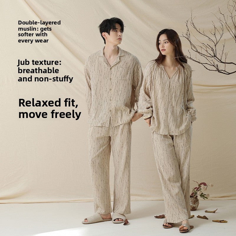Double-Layer Pure Cotton Pajamas Set