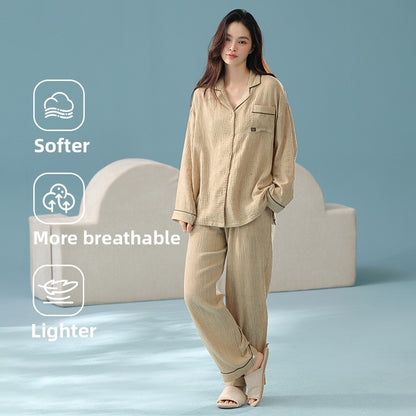 Double-Layer Pure Cotton Pajamas Set