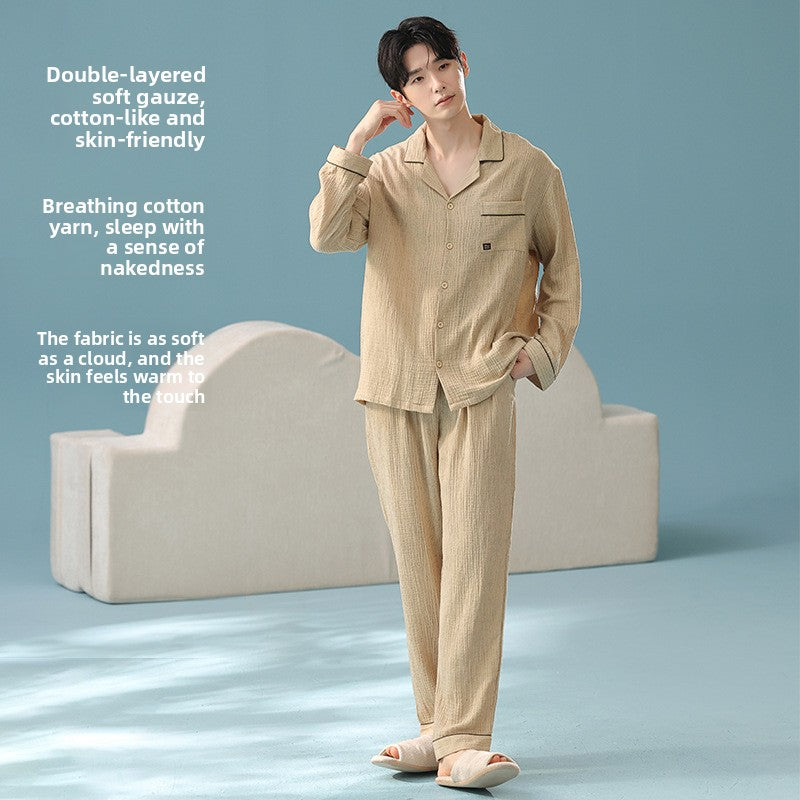 Double-Layer Pure Cotton Pajamas Set
