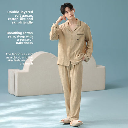 Double-Layer Pure Cotton Pajamas Set